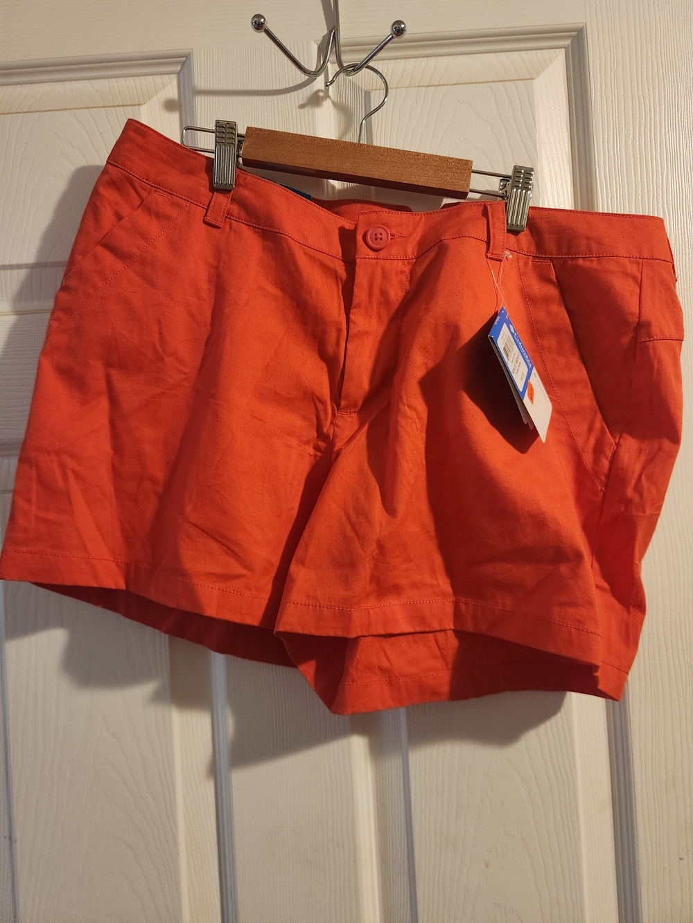 Columbia Orange High-Rise Casual Women's Shorts